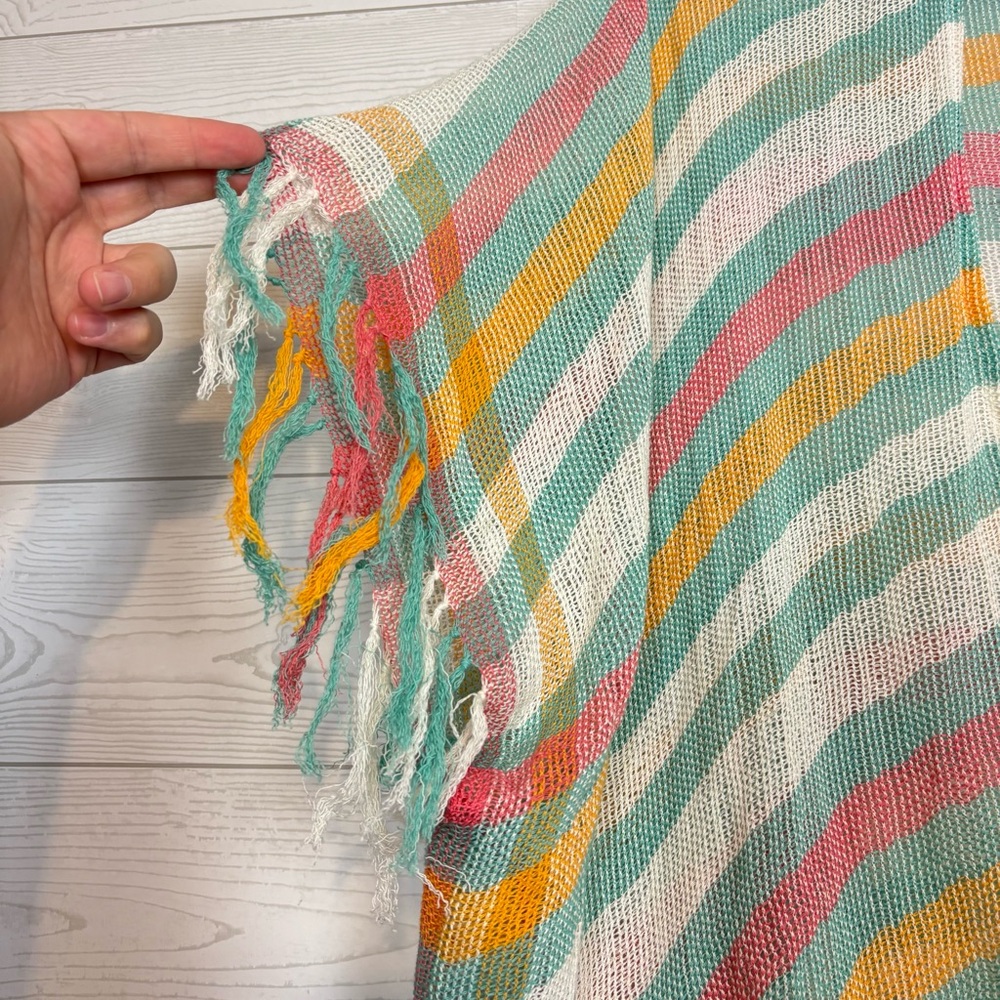 Free People Tan Lines Woven Kimono Stripes Coverup One Size - Picture 5 of 13